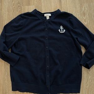 LOFT outlet navy cardigan